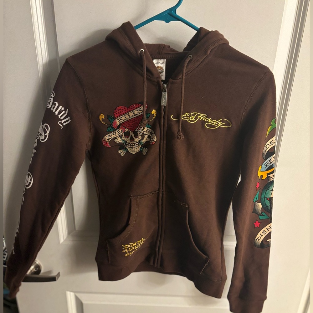 Vintage Ed Hardy tags still on Rare Y2K jacket not looking to get rid Sz Sm